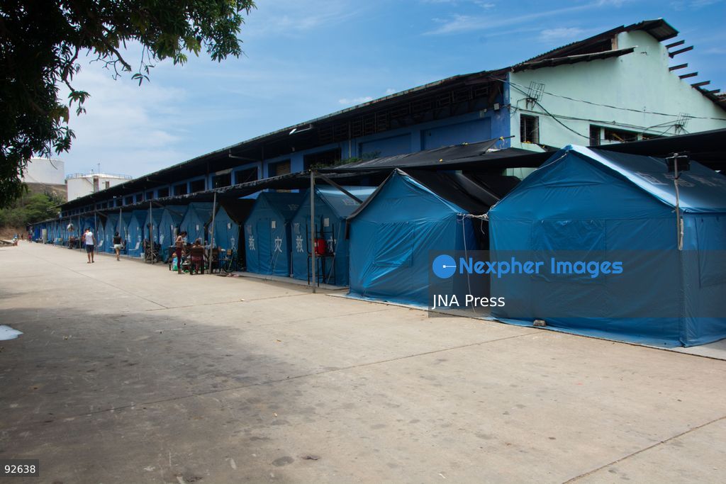 LA GUAIRA, VENEZUELA, SEPTEMBER 12, 2026: Residents displaced by earthquakes remain in transitional camps in La Guaira more than two months after the disaster. The facilities provide basic services including restrooms, showers, laundry areas and internet access, while some residents have established small stalls selling food and other goods as daily and commercial activity develops within the temporary settlements. Photo by Franyer Nieves/ JNA Press. (Photo by Franyer Nieves (Babel)/JNA Press via Nexpher Images)