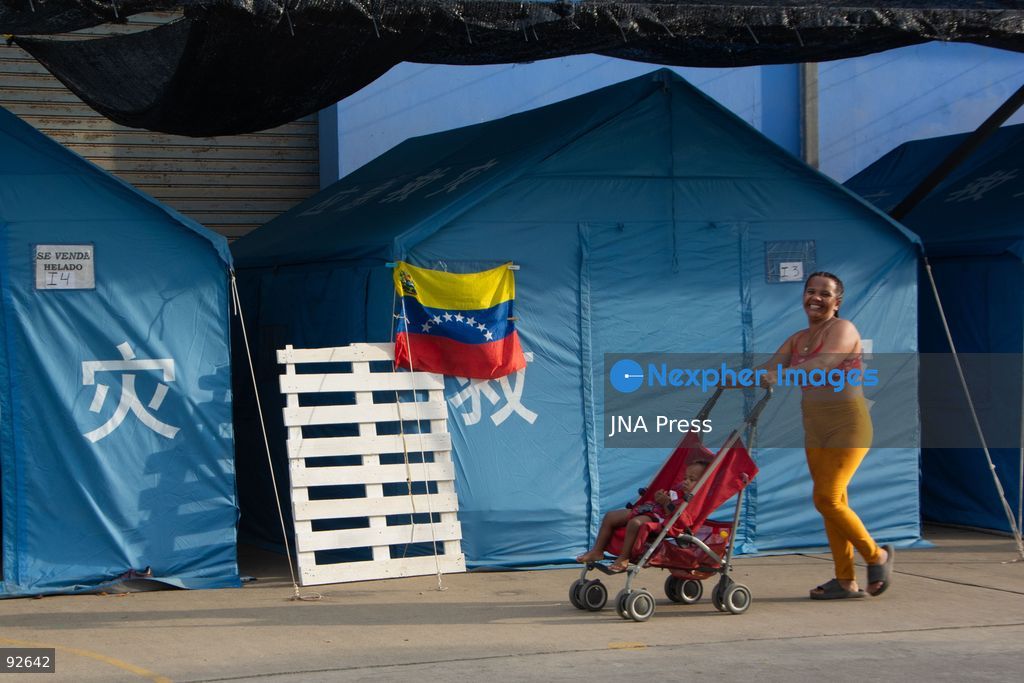 LA GUAIRA, VENEZUELA, SEPTEMBER 12, 2026: Residents displaced by earthquakes remain in transitional camps in La Guaira more than two months after the disaster. The facilities provide basic services including restrooms, showers, laundry areas and internet access, while some residents have established small stalls selling food and other goods as daily and commercial activity develops within the temporary settlements. Photo by Franyer Nieves/ JNA Press. (Photo by Franyer Nieves (Babel)/JNA Press via Nexpher Images)