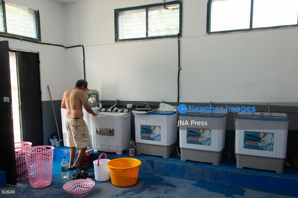 LA GUAIRA, VENEZUELA, SEPTEMBER 12, 2026: Residents displaced by earthquakes remain in transitional camps in La Guaira more than two months after the disaster. The facilities provide basic services including restrooms, showers, laundry areas and internet access, while some residents have established small stalls selling food and other goods as daily and commercial activity develops within the temporary settlements. Photo by Franyer Nieves/ JNA Press. (Photo by Franyer Nieves (Babel)/JNA Press via Nexpher Images)