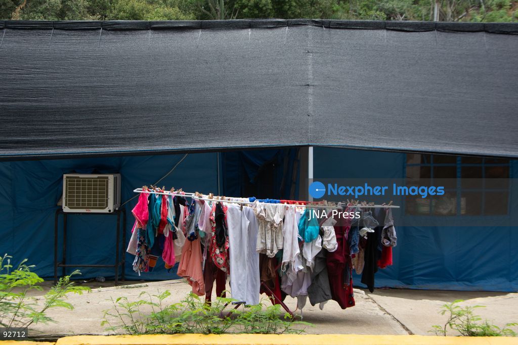 LA GUAIRA, VENEZUELA, SEPTEMBER 12, 2026: Residents displaced by earthquakes remain in transitional camps in La Guaira more than two months after the disaster. The facilities provide basic services including restrooms, showers, laundry areas and internet access, while some residents have established small stalls selling food and other goods as daily and commercial activity develops within the temporary settlements. Photo by Franyer Nieves/ JNA Press. (Photo by Franyer Nieves (Babel)/JNA Press via Nexpher Images)