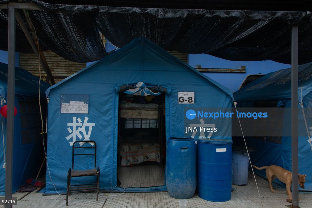 LA GUAIRA, VENEZUELA, SEPTEMBER 12, 2026: Residents displaced by earthquakes remain in transitional camps in La Guaira more than two months after the disaster. The facilities provide basic services including restrooms, showers, laundry areas and internet access, while some residents have established small stalls selling food and other goods as daily and commercial activity develops within the temporary settlements. Photo by Franyer Nieves/ JNA Press. (Photo by Franyer Nieves (Babel)/JNA Press via Nexpher Images)