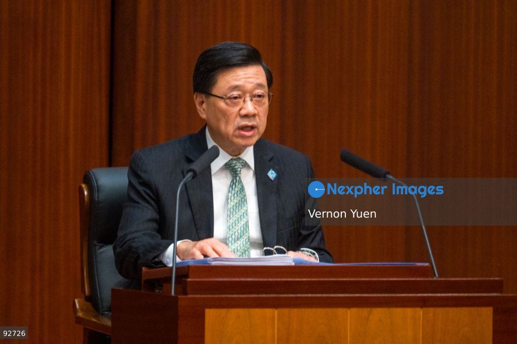 Hong Kong Chief Executive John Lee speaking at the legislative council as he delivers his 2026 policy address and the first Hong Mong Five Year plan on September 16, 2026 in Hong Kong. Hong Kong today released its First five year plan along side with the Chief Executive’s 2026 Policy Address. (Photo by Vernon Yuen/Nexpher Images)