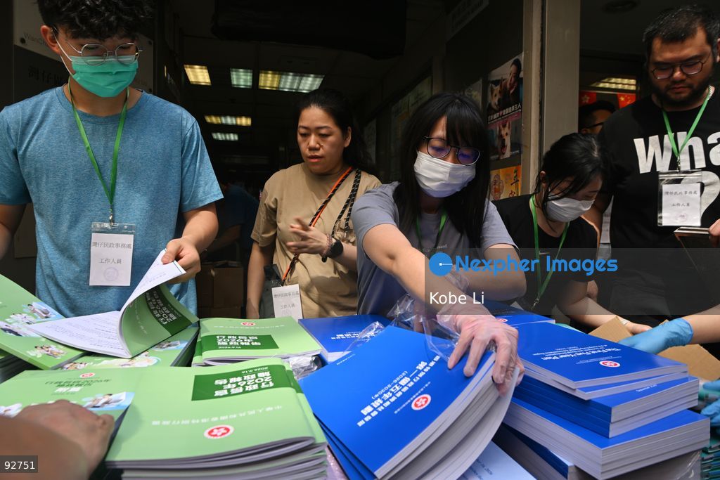 Staffs organizing the First Five-Year Plan for Economic and Social Development of the Hong Kong Special Administrative Region (2026-2030) and the Chief Executive's 2026 Policy Address on September 16, 2026 in Hong Kong. (Photo by Kobe Li/Nexpher Images)