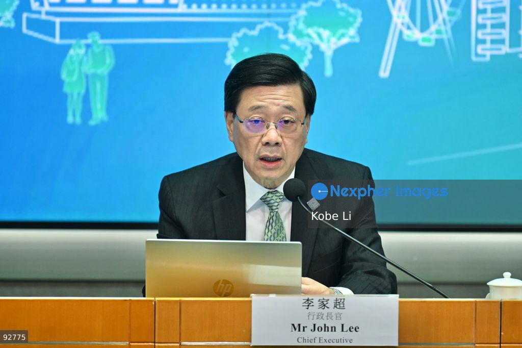 Hong Kong Chief Executive, John Lee, during a press conference on the first five year plan and 2026 Policy Address on September 16, 2026 in Hong Kong. Hong Kong today released its First five year plan along side with the Chief Executive’s 2026 Policy Address. (Photo by Kobe Li/Nexpher Images)