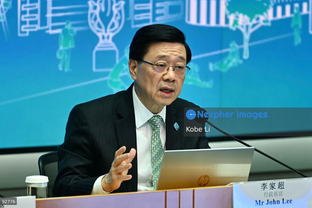 Hong Kong Chief Executive, John Lee, during a press conference on the first five year plan and 2026 Policy Address on September 16, 2026 in Hong Kong. Hong Kong today released its First five year plan along side with the Chief Executive’s 2026 Policy Address. (Photo by Kobe Li/Nexpher Images)