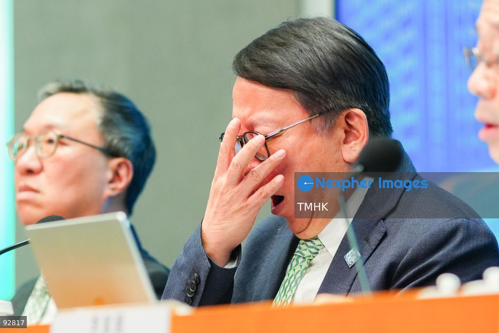A close-up view shows Chief Secretary for Administration Chan Kwok-ki attending the press conference on the 2026 Policy Address and the "First Five-Year Plan of Hong Kong" on September 16, 2026 in Hong Kong. (Photo by Zulu Lo/TMHK via Nexpher Images)