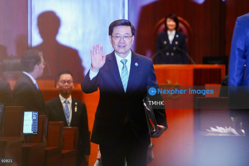 Hong Kong Chief Executive John Lee Ka-chiu leaves the Legislative Council chamber after delivering his 2026 Policy Address on September 16, 2026 in Hong Kong. (Photo by Zulu Lo/TMHK via Nexpher Images)