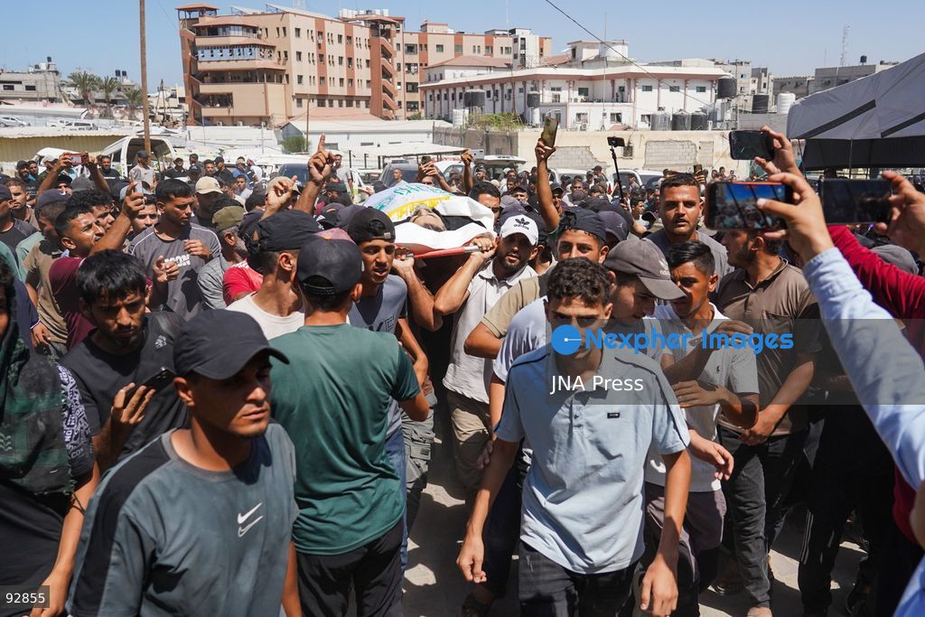 KHAN YOUNIS, GAZA STRIP, PALESTINE, SEPTEMBER 16, 2026: Mourners attend the funeral of Nael Abu Obeid in Khan Younis in the southern Gaza Strip. Abu Obeid was identified by Palestinian sources as a commander in the Al-Qassam Brigades, the armed wing of Hamas. Photo by Ramzi Abu Amer / JNA Press. (Photo by Ramzi Abu Amer/JNA Press via Nexpher Images)