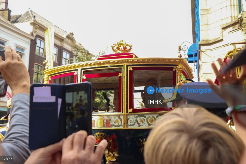Members of the Dutch royal family travel in a horse-drawn carriage during the royal procession on Prinsjesdag in The Hague, Netherlands, September 15, 2026. (Photo by Liona Li/TMHK via Nexpher Images)