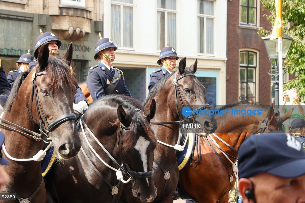 Mounted military personnel take part in the royal procession during Prinsjesdag in The Hague, Netherlands, September 15, 2026. (Photo by Liona Li/TMHK via Nexpher Images)