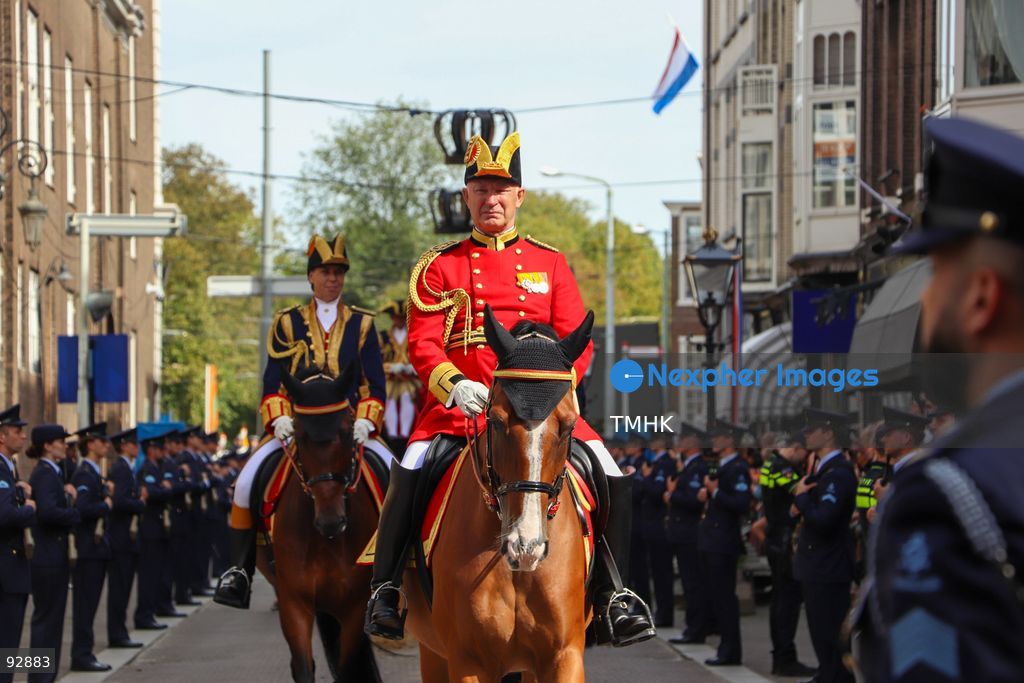 Mounted ceremonial units take part in the royal procession during Prinsjesdag in The Hague, Netherlands, September 15, 2026. (Photo by Liona Li/TMHK via Nexpher Images)
