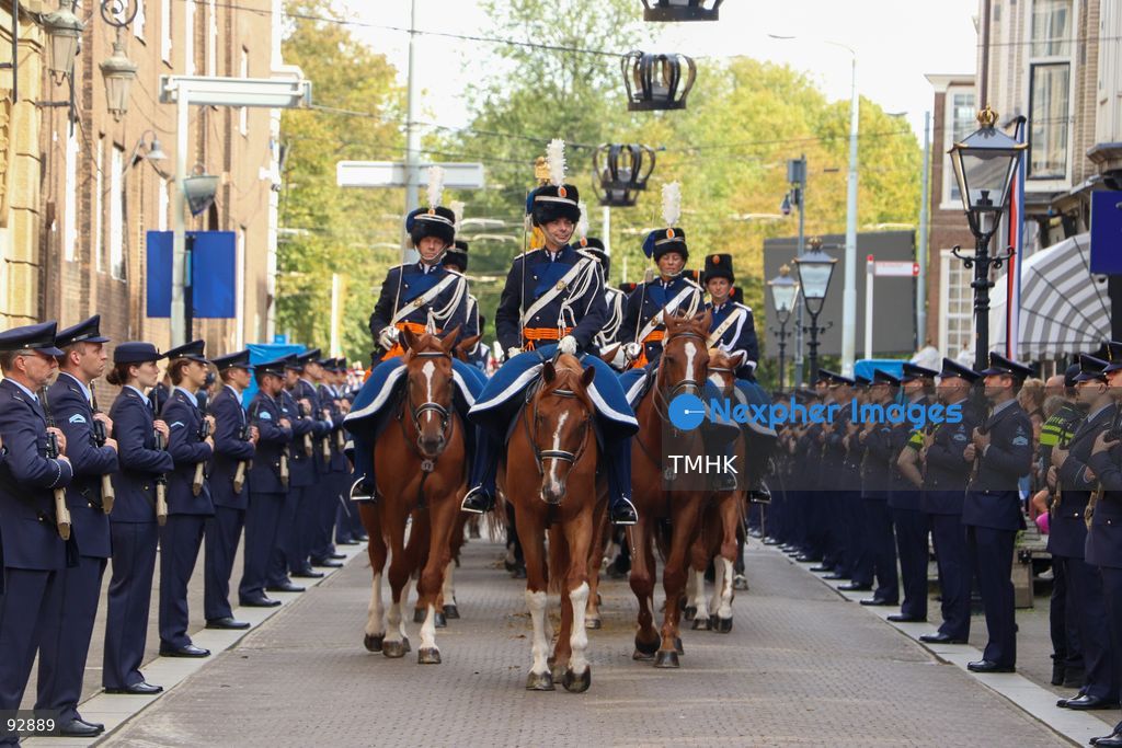 Mounted ceremonial units take part in the royal procession during Prinsjesdag in The Hague, Netherlands, September 15, 2026. (Photo by Liona Li/TMHK via Nexpher Images)