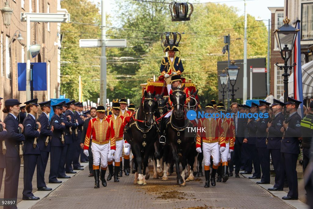 Mounted ceremonial units take part in the royal procession during Prinsjesdag in The Hague, Netherlands, September 15, 2026. (Photo by Liona Li/TMHK via Nexpher Images)