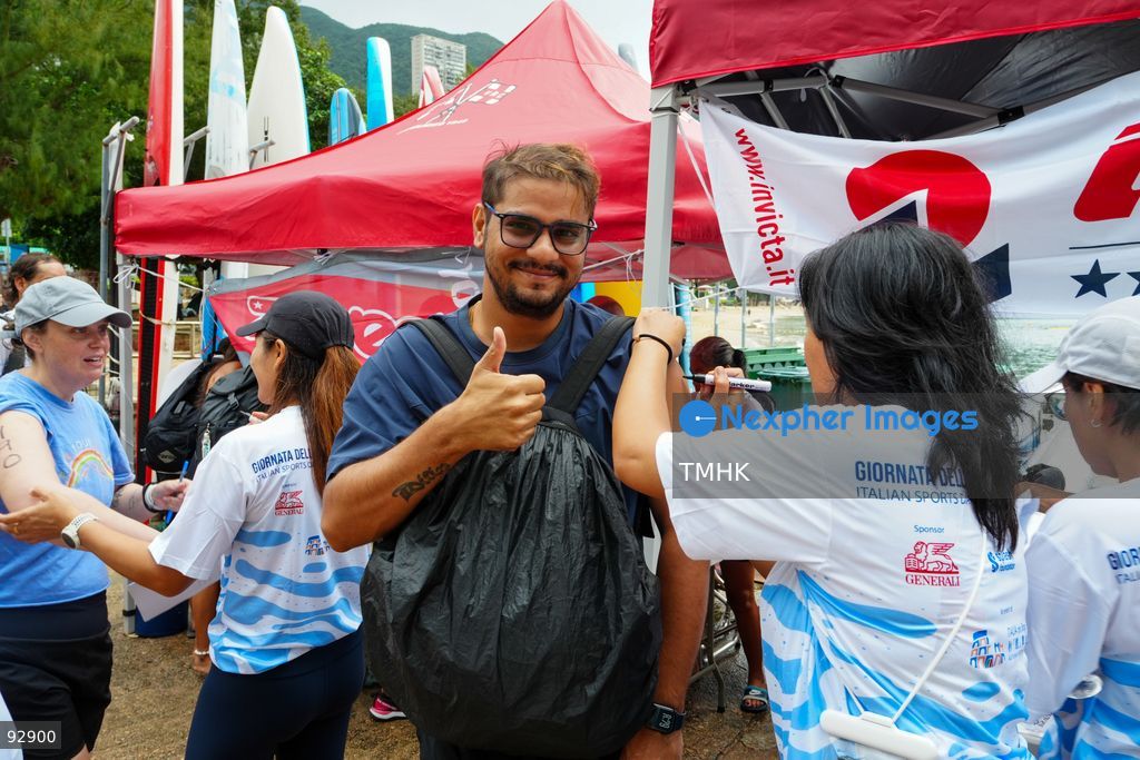 A general view of the third Italian Sports Day Open Water Swimming Competition at Deep Water Bay in Hong Kong on September 13, 2026. More than 200 amateur and professional swimmers took part in the 400-metre and 1,500-metre events. (Photo by Zulu Lo/TMHK via Nexpher Images)