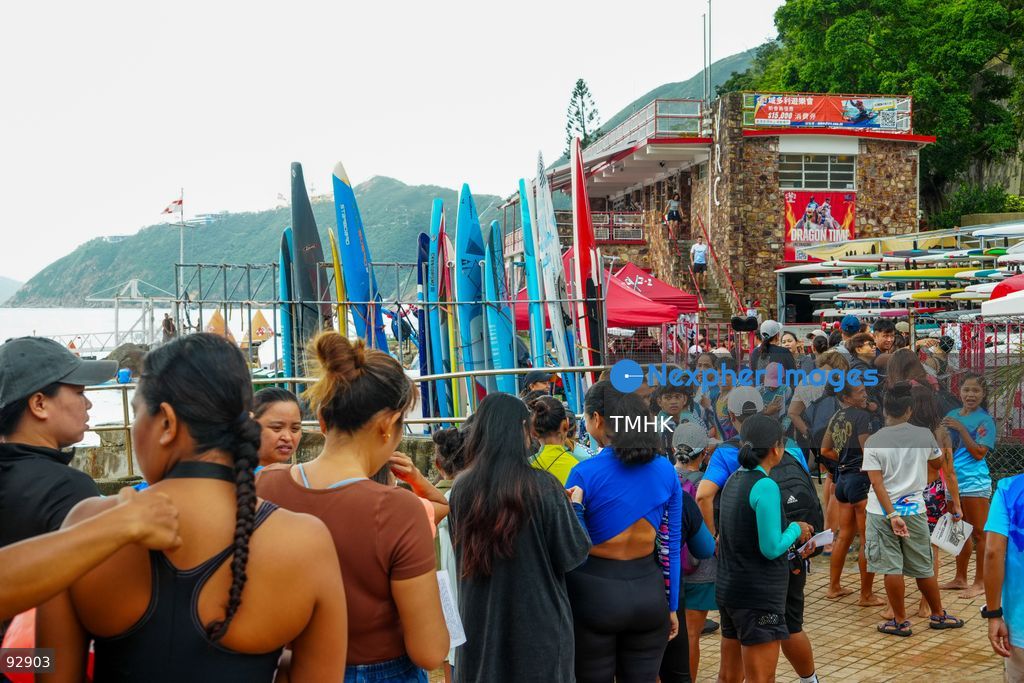 A general view of the third Italian Sports Day Open Water Swimming Competition at Deep Water Bay in Hong Kong on September 13, 2026. More than 200 amateur and professional swimmers took part in the 400-metre and 1,500-metre events. (Photo by Zulu Lo/TMHK via Nexpher Images)
