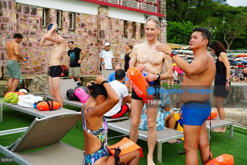 A general view of the third Italian Sports Day Open Water Swimming Competition at Deep Water Bay in Hong Kong on September 13, 2026. More than 200 amateur and professional swimmers took part in the 400-metre and 1,500-metre events. (Photo by Zulu Lo/TMHK via Nexpher Images)
