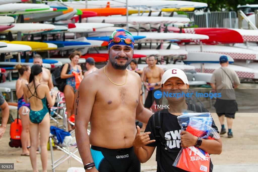 A general view of the third Italian Sports Day Open Water Swimming Competition at Deep Water Bay in Hong Kong on September 13, 2026. More than 200 amateur and professional swimmers took part in the 400-metre and 1,500-metre events. (Photo by Zulu Lo/TMHK via Nexpher Images)