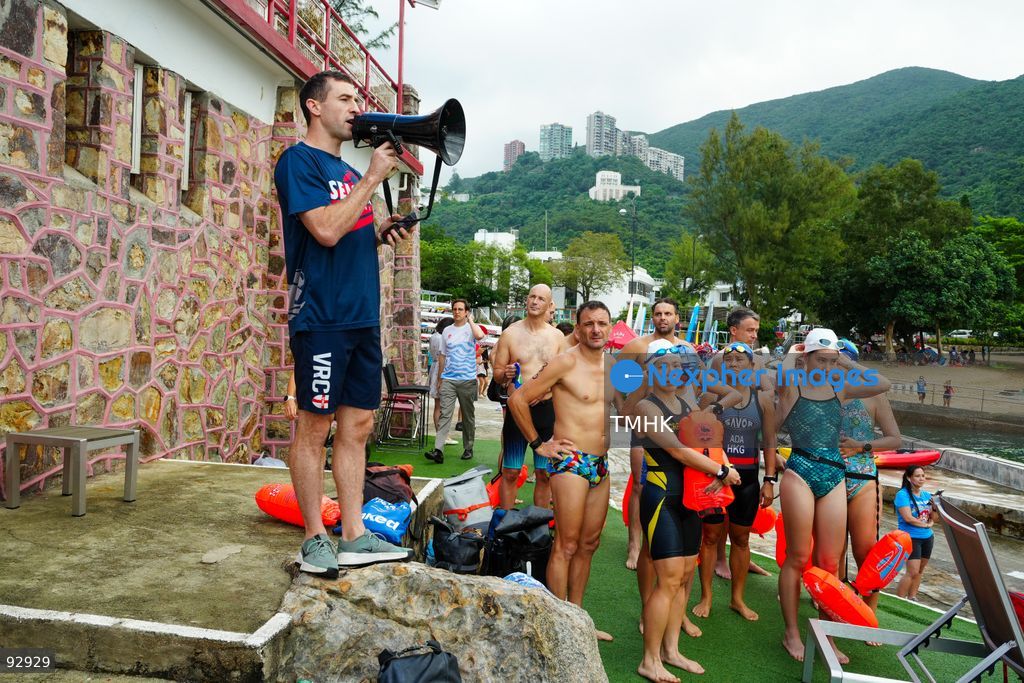 A general view of the third Italian Sports Day Open Water Swimming Competition at Deep Water Bay in Hong Kong on September 13, 2026. More than 200 amateur and professional swimmers took part in the 400-metre and 1,500-metre events. (Photo by Zulu Lo/TMHK via Nexpher Images)