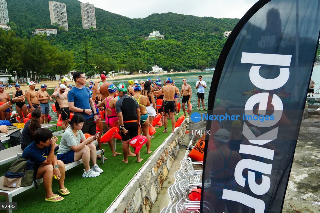 A general view of the third Italian Sports Day Open Water Swimming Competition at Deep Water Bay in Hong Kong on September 13, 2026. More than 200 amateur and professional swimmers took part in the 400-metre and 1,500-metre events. (Photo by Zulu Lo/TMHK via Nexpher Images)