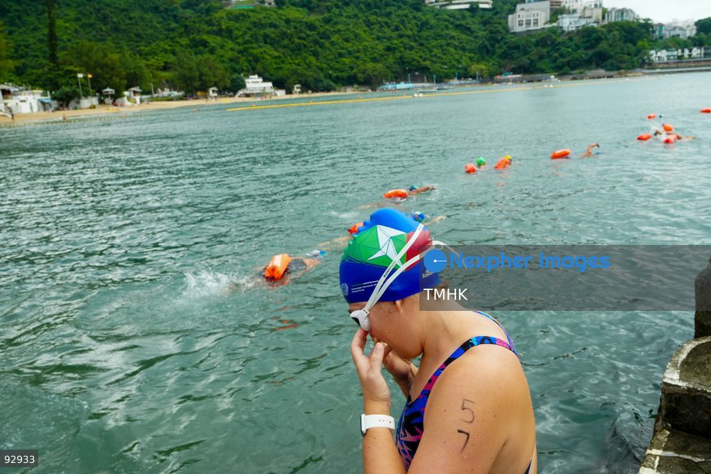A general view of the third Italian Sports Day Open Water Swimming Competition at Deep Water Bay in Hong Kong on September 13, 2026. More than 200 amateur and professional swimmers took part in the 400-metre and 1,500-metre events. (Photo by Zulu Lo/TMHK via Nexpher Images)