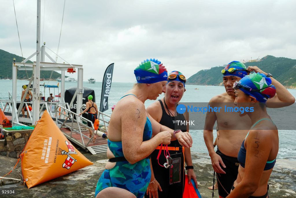 A general view of the third Italian Sports Day Open Water Swimming Competition at Deep Water Bay in Hong Kong on September 13, 2026. More than 200 amateur and professional swimmers took part in the 400-metre and 1,500-metre events. (Photo by Zulu Lo/TMHK via Nexpher Images)