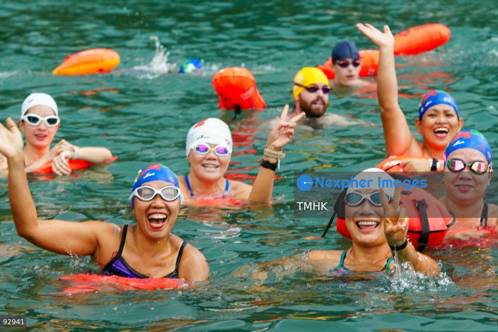 A general view of the third Italian Sports Day Open Water Swimming Competition at Deep Water Bay in Hong Kong on September 13, 2026. More than 200 amateur and professional swimmers took part in the 400-metre and 1,500-metre events. (Photo by Zulu Lo/TMHK via Nexpher Images)