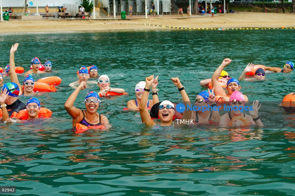 A general view of the third Italian Sports Day Open Water Swimming Competition at Deep Water Bay in Hong Kong on September 13, 2026. More than 200 amateur and professional swimmers took part in the 400-metre and 1,500-metre events. (Photo by Zulu Lo/TMHK via Nexpher Images)