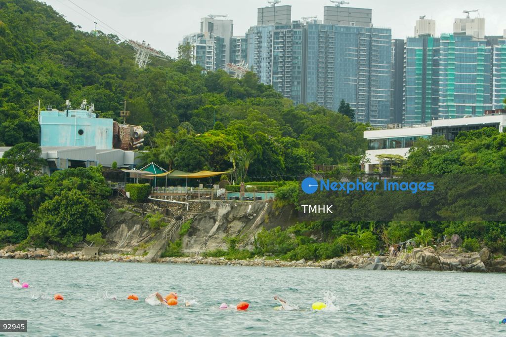 A general view of the third Italian Sports Day Open Water Swimming Competition at Deep Water Bay in Hong Kong on September 13, 2026. More than 200 amateur and professional swimmers took part in the 400-metre and 1,500-metre events. (Photo by Zulu Lo/TMHK via Nexpher Images)