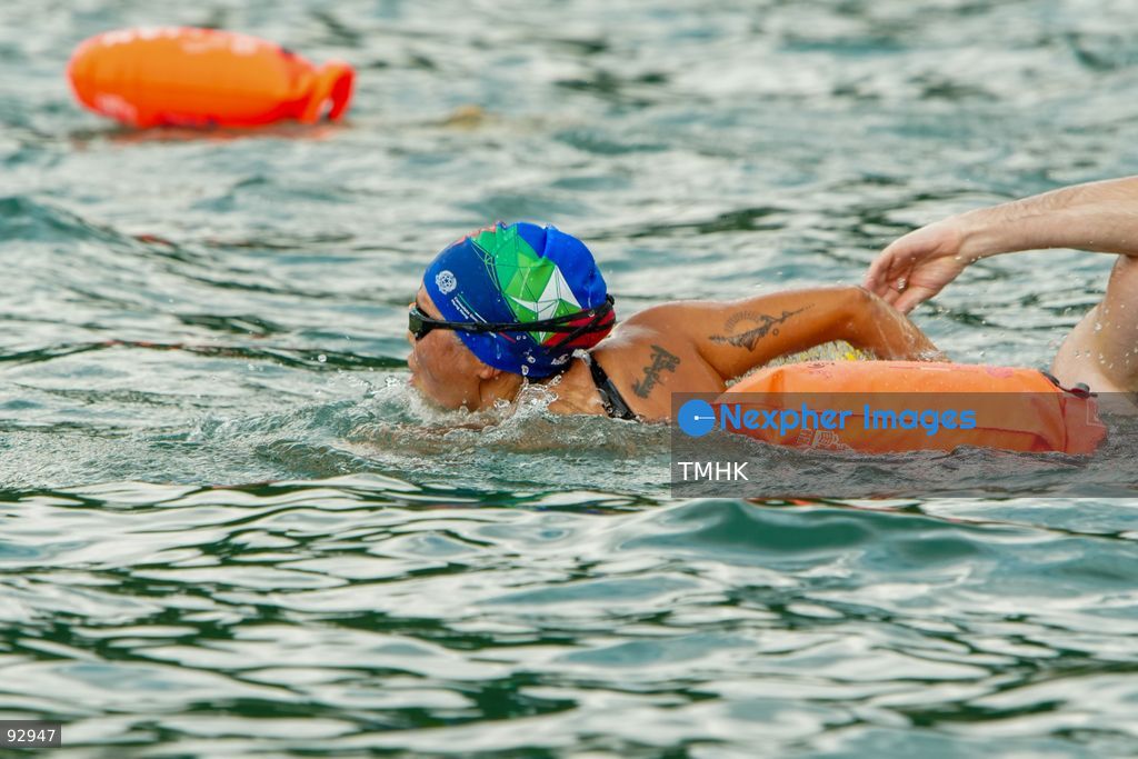 A general view of the third Italian Sports Day Open Water Swimming Competition at Deep Water Bay in Hong Kong on September 13, 2026. More than 200 amateur and professional swimmers took part in the 400-metre and 1,500-metre events. (Photo by Zulu Lo/TMHK via Nexpher Images)