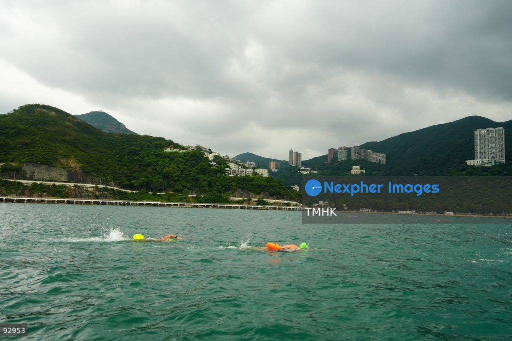 A general view of the third Italian Sports Day Open Water Swimming Competition at Deep Water Bay in Hong Kong on September 13, 2026. More than 200 amateur and professional swimmers took part in the 400-metre and 1,500-metre events. (Photo by Zulu Lo/TMHK via Nexpher Images)