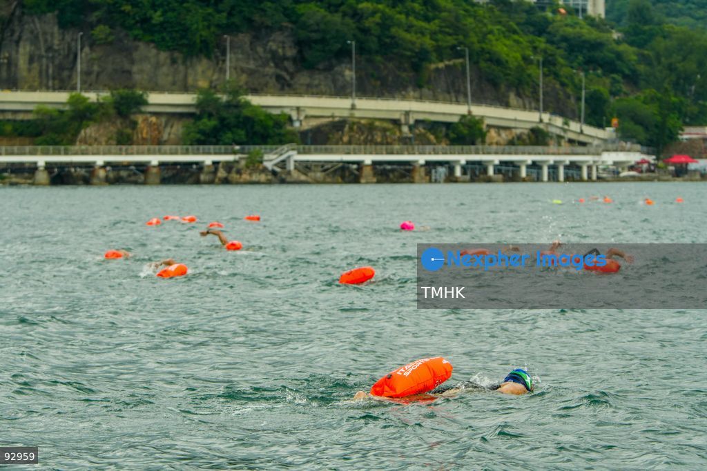 A general view of the third Italian Sports Day Open Water Swimming Competition at Deep Water Bay in Hong Kong on September 13, 2026. More than 200 amateur and professional swimmers took part in the 400-metre and 1,500-metre events. (Photo by Zulu Lo/TMHK via Nexpher Images)