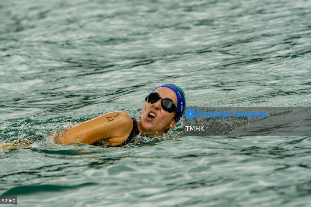 A general view of the third Italian Sports Day Open Water Swimming Competition at Deep Water Bay in Hong Kong on September 13, 2026. More than 200 amateur and professional swimmers took part in the 400-metre and 1,500-metre events. (Photo by Zulu Lo/TMHK via Nexpher Images)