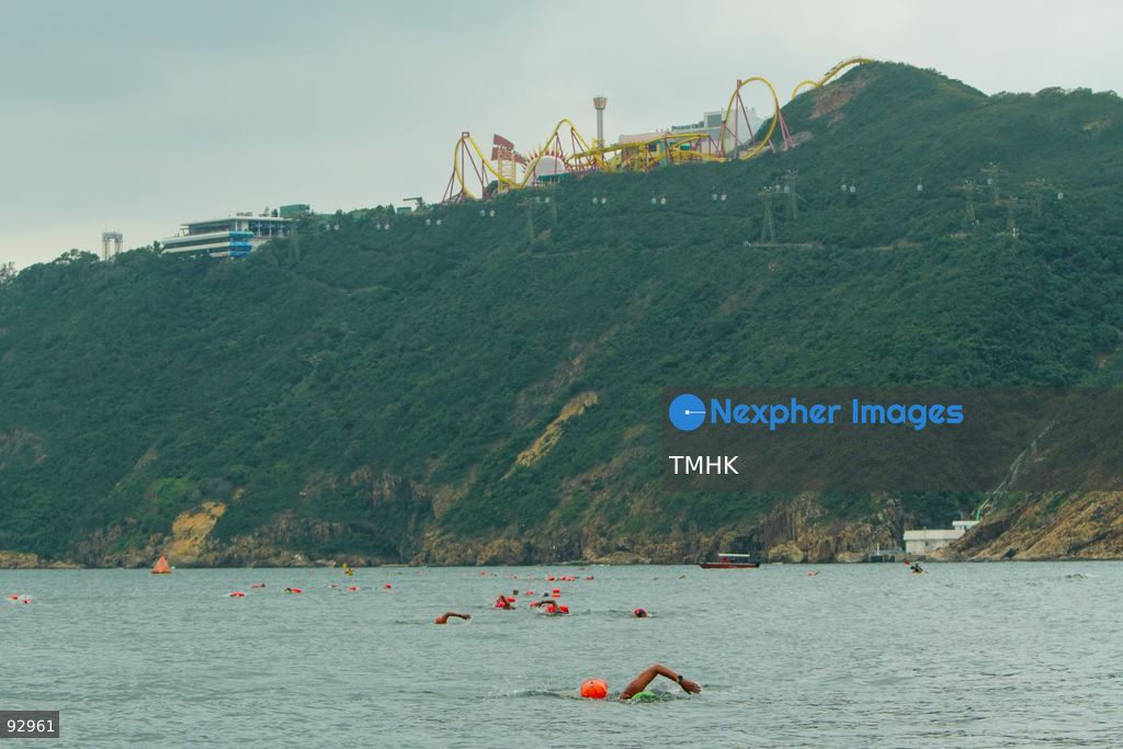 A general view of the third Italian Sports Day Open Water Swimming Competition at Deep Water Bay in Hong Kong on September 13, 2026. More than 200 amateur and professional swimmers took part in the 400-metre and 1,500-metre events. (Photo by Zulu Lo/TMHK via Nexpher Images)