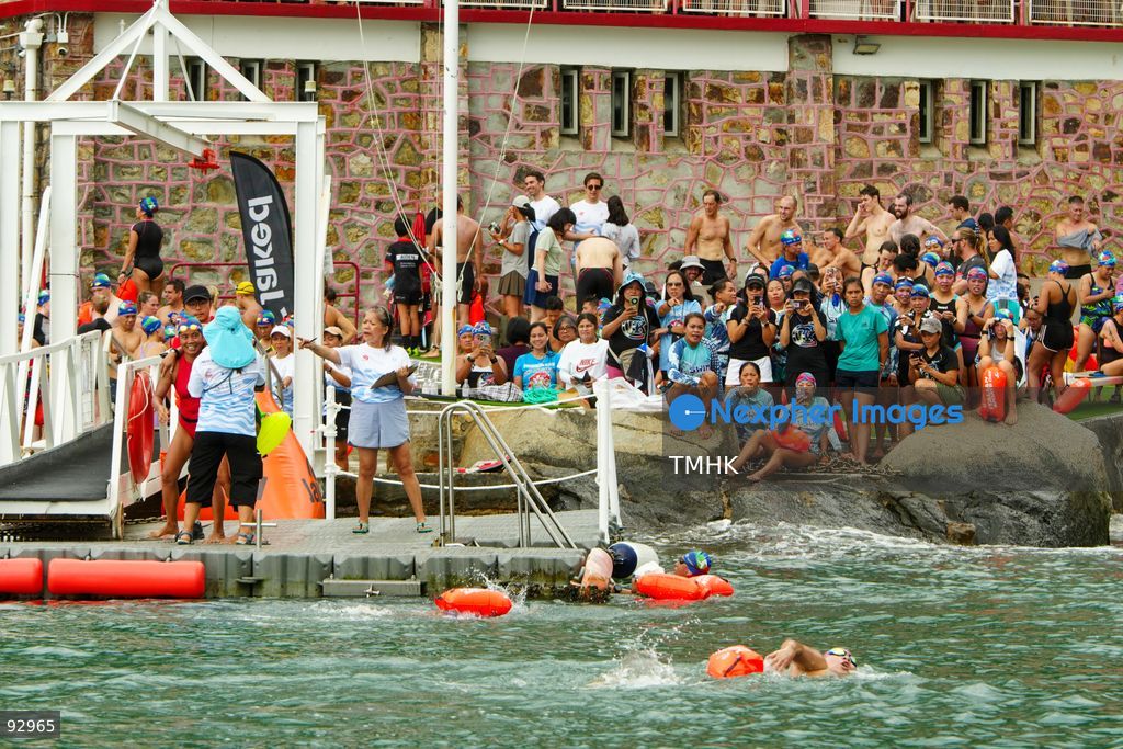 A general view of the third Italian Sports Day Open Water Swimming Competition at Deep Water Bay in Hong Kong on September 13, 2026. More than 200 amateur and professional swimmers took part in the 400-metre and 1,500-metre events. (Photo by Zulu Lo/TMHK via Nexpher Images)