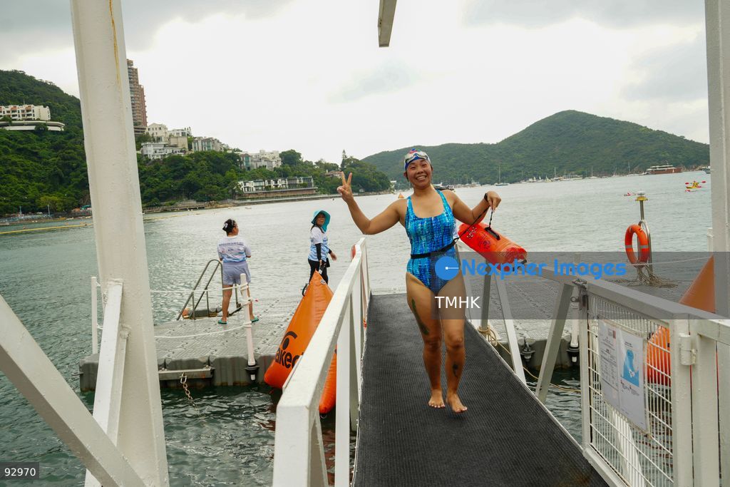A general view of the third Italian Sports Day Open Water Swimming Competition at Deep Water Bay in Hong Kong on September 13, 2026. More than 200 amateur and professional swimmers took part in the 400-metre and 1,500-metre events. (Photo by Zulu Lo/TMHK via Nexpher Images)