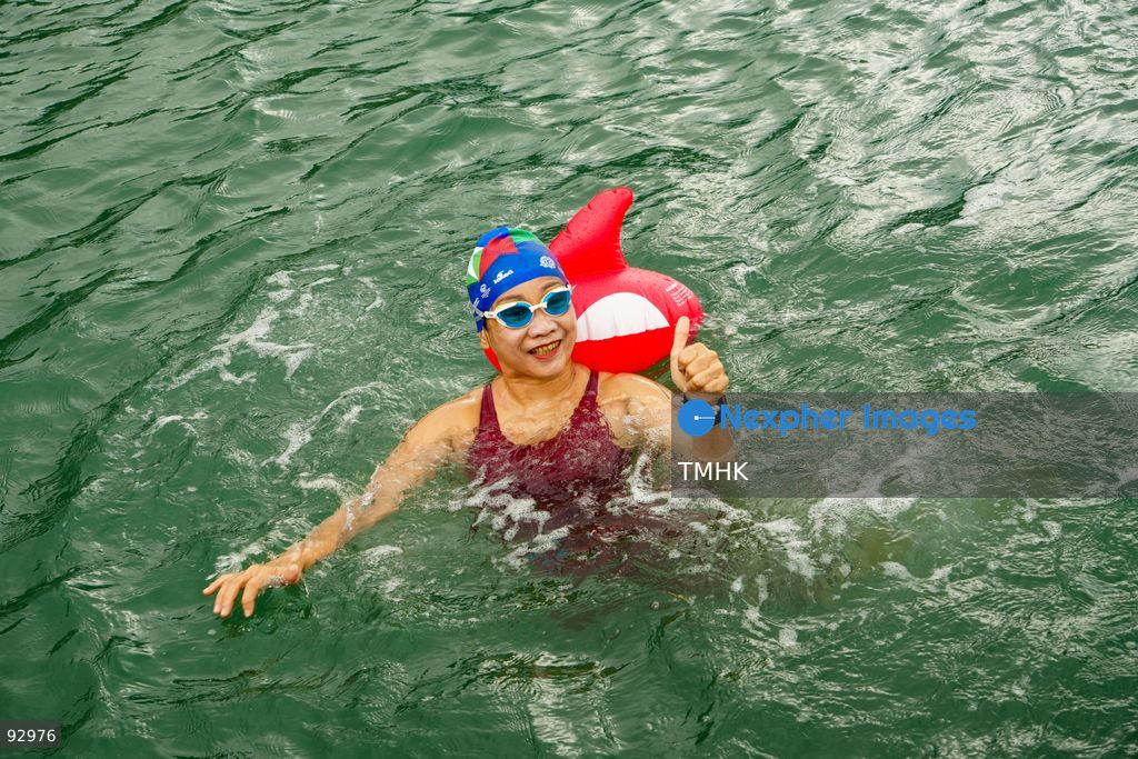 A general view of the third Italian Sports Day Open Water Swimming Competition at Deep Water Bay in Hong Kong on September 13, 2026. More than 200 amateur and professional swimmers took part in the 400-metre and 1,500-metre events. (Photo by Zulu Lo/TMHK via Nexpher Images)