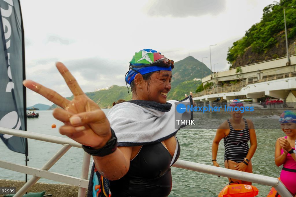 A general view of the third Italian Sports Day Open Water Swimming Competition at Deep Water Bay in Hong Kong on September 13, 2026. More than 200 amateur and professional swimmers took part in the 400-metre and 1,500-metre events. (Photo by Zulu Lo/TMHK via Nexpher Images)