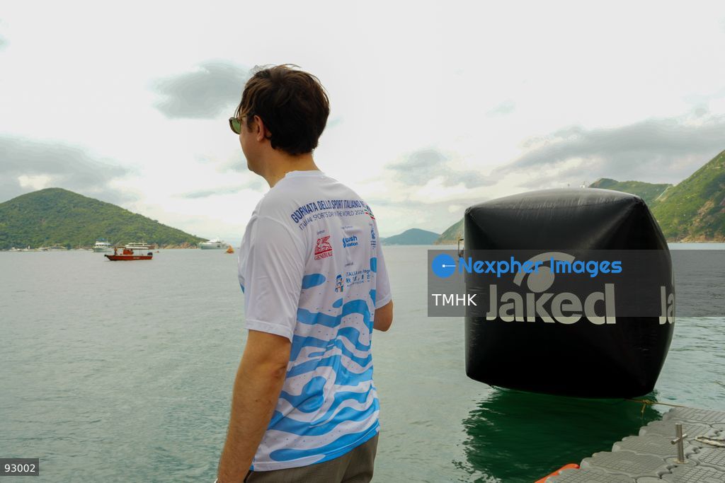 A general view of the third Italian Sports Day Open Water Swimming Competition at Deep Water Bay in Hong Kong on September 13, 2026. More than 200 amateur and professional swimmers took part in the 400-metre and 1,500-metre events. (Photo by Zulu Lo/TMHK via Nexpher Images)