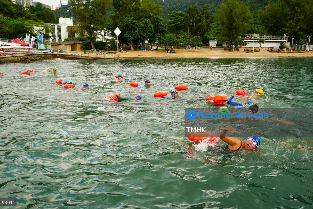 A general view of the third Italian Sports Day Open Water Swimming Competition at Deep Water Bay in Hong Kong on September 13, 2026. More than 200 amateur and professional swimmers took part in the 400-metre and 1,500-metre events. (Photo by Zulu Lo/TMHK via Nexpher Images)