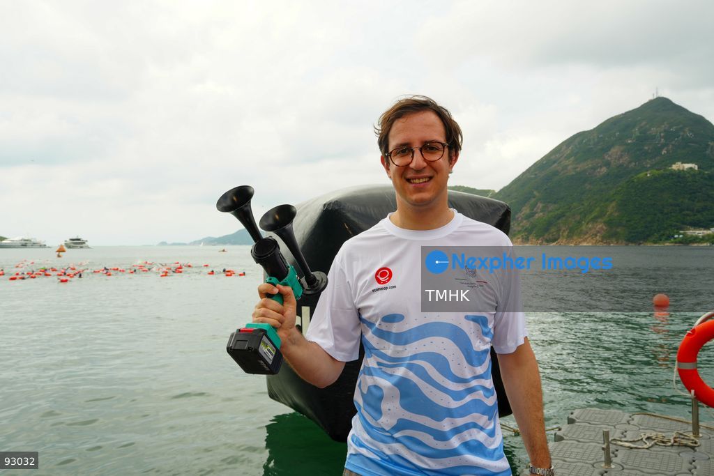 A general view of the third Italian Sports Day Open Water Swimming Competition at Deep Water Bay in Hong Kong on September 13, 2026. More than 200 amateur and professional swimmers took part in the 400-metre and 1,500-metre events. (Photo by Zulu Lo/TMHK via Nexpher Images)