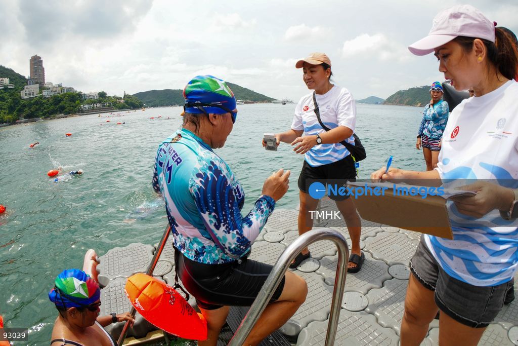 A general view of the third Italian Sports Day Open Water Swimming Competition at Deep Water Bay in Hong Kong on September 13, 2026. More than 200 amateur and professional swimmers took part in the 400-metre and 1,500-metre events. (Photo by Zulu Lo/TMHK via Nexpher Images)