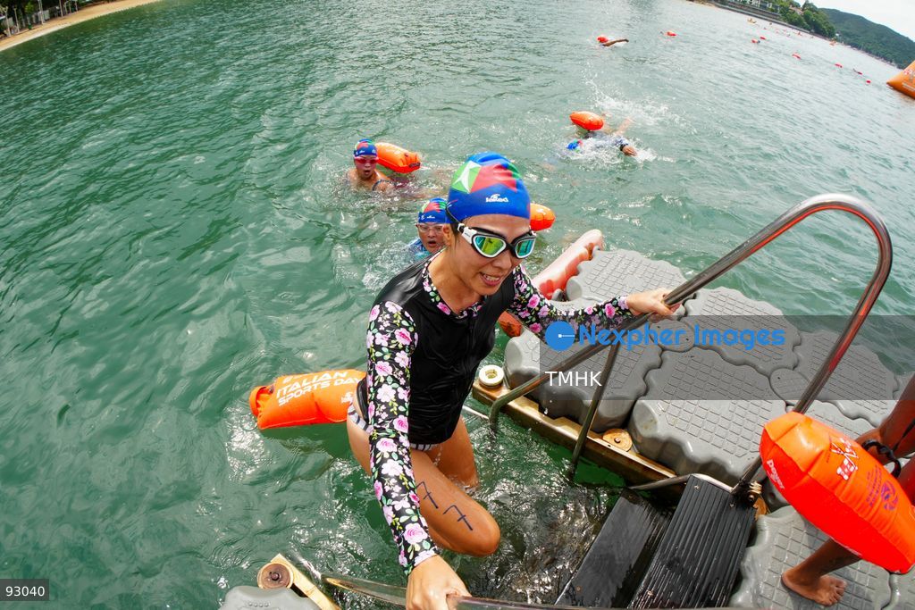 A general view of the third Italian Sports Day Open Water Swimming Competition at Deep Water Bay in Hong Kong on September 13, 2026. More than 200 amateur and professional swimmers took part in the 400-metre and 1,500-metre events. (Photo by Zulu Lo/TMHK via Nexpher Images)