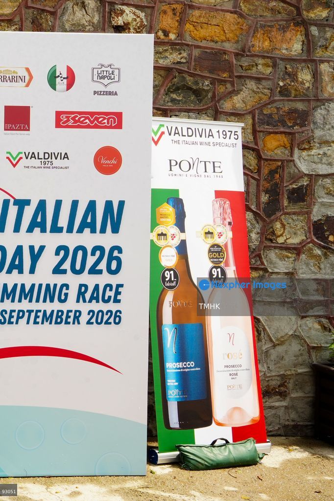 A general view of the third Italian Sports Day Open Water Swimming Competition at Deep Water Bay in Hong Kong on September 13, 2026. More than 200 amateur and professional swimmers took part in the 400-metre and 1,500-metre events. (Photo by Zulu Lo/TMHK via Nexpher Images)