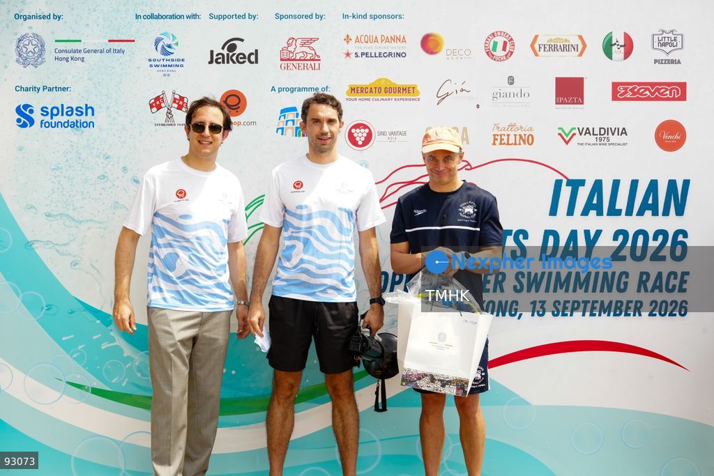 A general view of the third Italian Sports Day Open Water Swimming Competition at Deep Water Bay in Hong Kong on September 13, 2026. More than 200 amateur and professional swimmers took part in the 400-metre and 1,500-metre events. (Photo by Zulu Lo/TMHK via Nexpher Images)