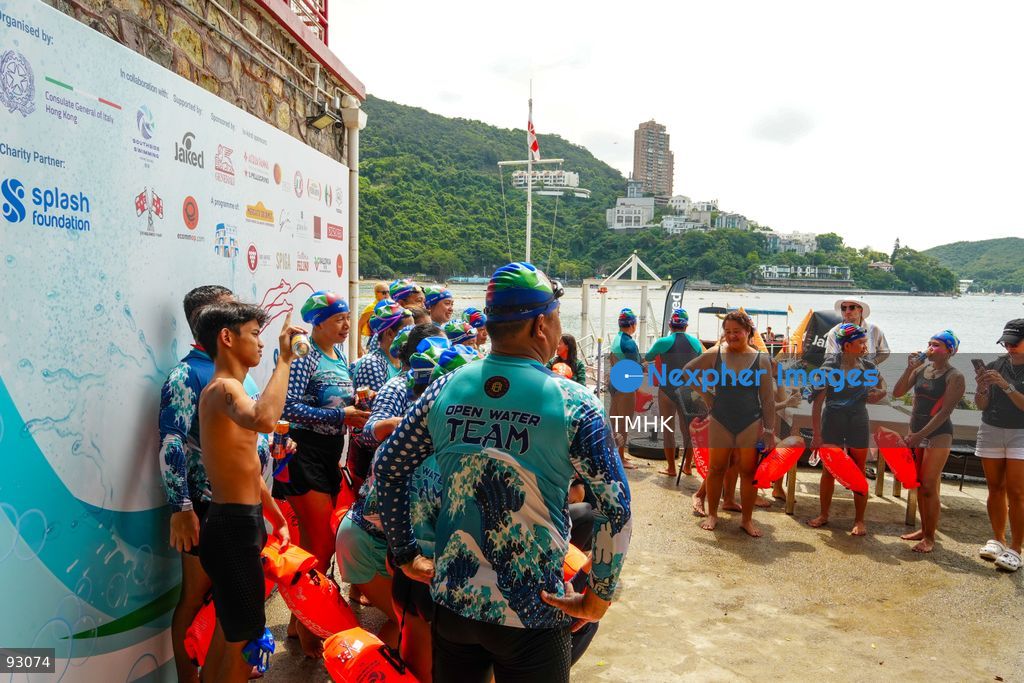 A general view of the third Italian Sports Day Open Water Swimming Competition at Deep Water Bay in Hong Kong on September 13, 2026. More than 200 amateur and professional swimmers took part in the 400-metre and 1,500-metre events. (Photo by Zulu Lo/TMHK via Nexpher Images)