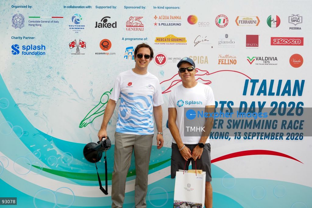 A general view of the third Italian Sports Day Open Water Swimming Competition at Deep Water Bay in Hong Kong on September 13, 2026. More than 200 amateur and professional swimmers took part in the 400-metre and 1,500-metre events. (Photo by Zulu Lo/TMHK via Nexpher Images)
