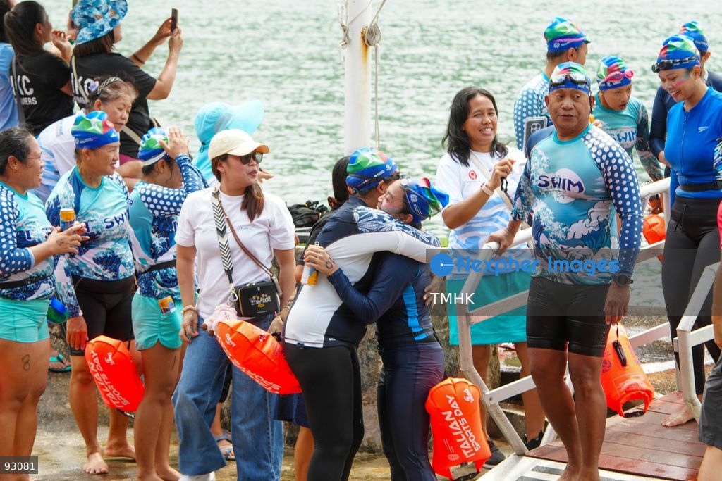 A general view of the third Italian Sports Day Open Water Swimming Competition at Deep Water Bay in Hong Kong on September 13, 2026. More than 200 amateur and professional swimmers took part in the 400-metre and 1,500-metre events. (Photo by Zulu Lo/TMHK via Nexpher Images)