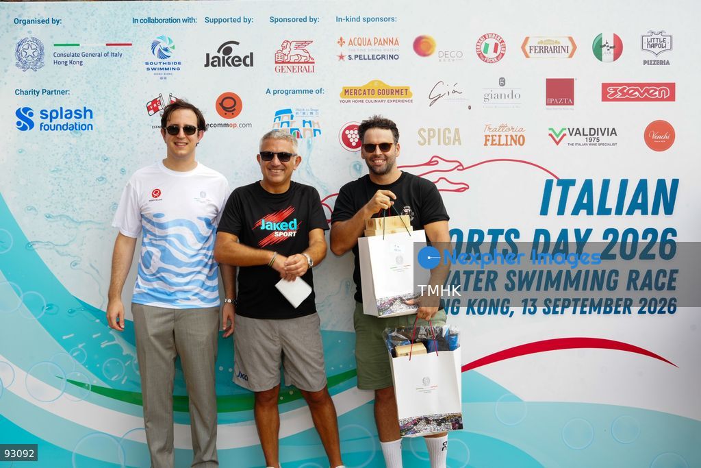 A general view of the third Italian Sports Day Open Water Swimming Competition at Deep Water Bay in Hong Kong on September 13, 2026. More than 200 amateur and professional swimmers took part in the 400-metre and 1,500-metre events. (Photo by Zulu Lo/TMHK via Nexpher Images)