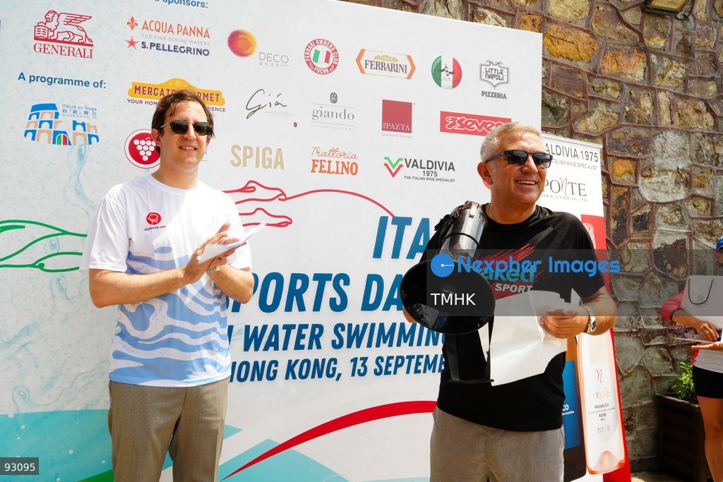 A general view of the third Italian Sports Day Open Water Swimming Competition at Deep Water Bay in Hong Kong on September 13, 2026. More than 200 amateur and professional swimmers took part in the 400-metre and 1,500-metre events. (Photo by Zulu Lo/TMHK via Nexpher Images)