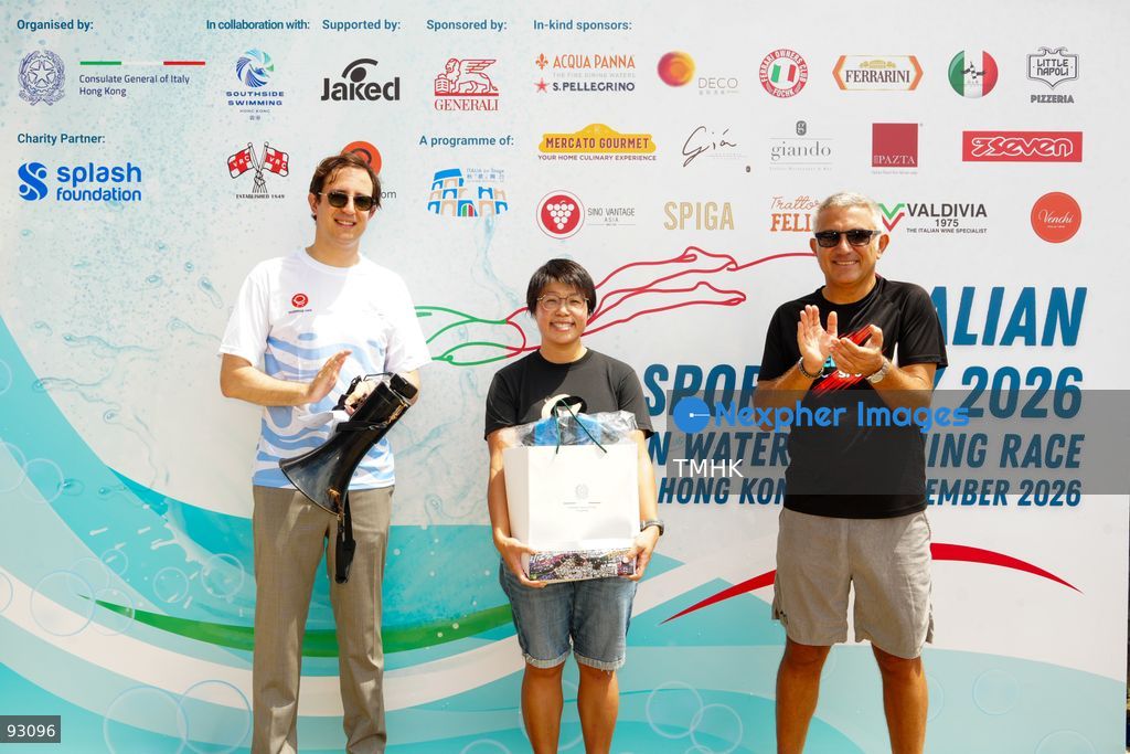 A general view of the third Italian Sports Day Open Water Swimming Competition at Deep Water Bay in Hong Kong on September 13, 2026. More than 200 amateur and professional swimmers took part in the 400-metre and 1,500-metre events. (Photo by Zulu Lo/TMHK via Nexpher Images)